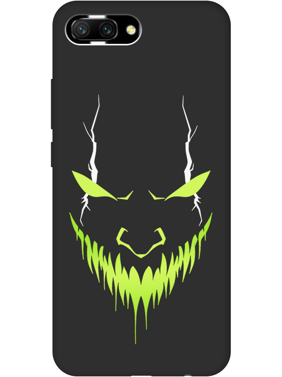 

Силиконовый чехол на Honor 10 с принтом "Evil Face" матовый черный, Черный;белый;зеленый, 718089551