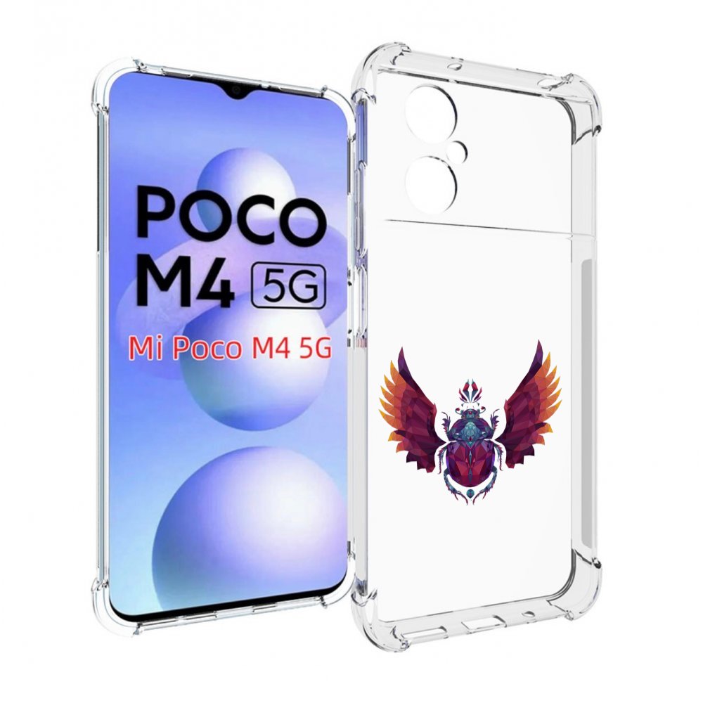 

Чехол MyPads алмазный скоробей для Xiaomi Poco M4 5G, Прозрачный, Tocco
