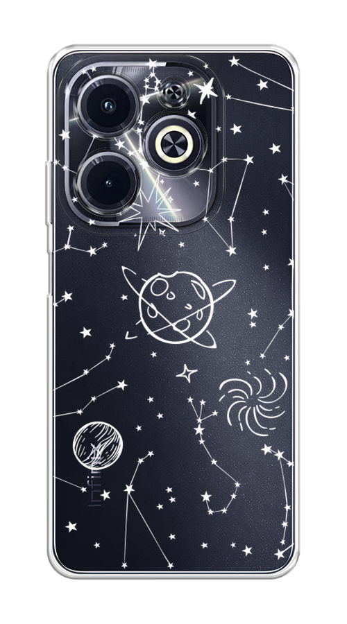 

Чехол на Infinix Hot 40i "Планеты в космосе", Белый, 3105450-1