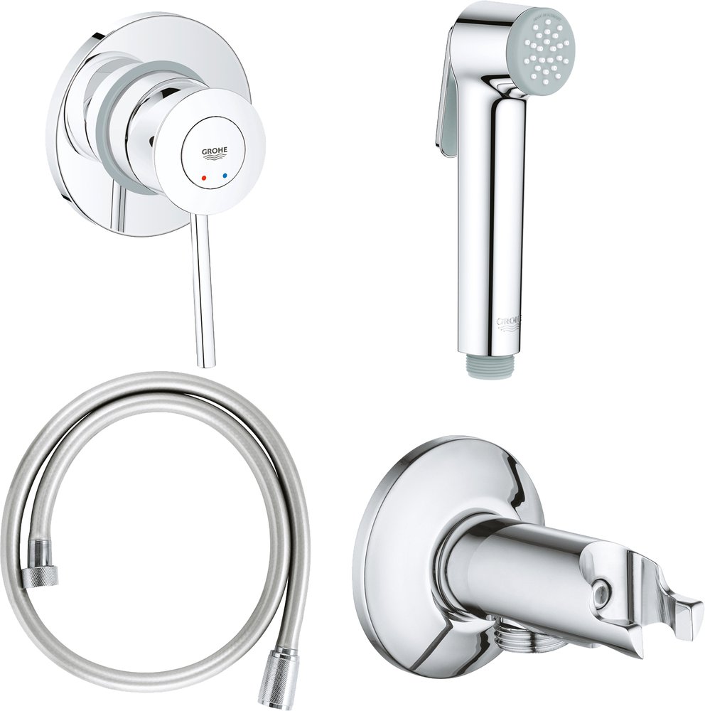 фото 124902 bauclassic готовый комплект для гигиенического душа, хром grohe