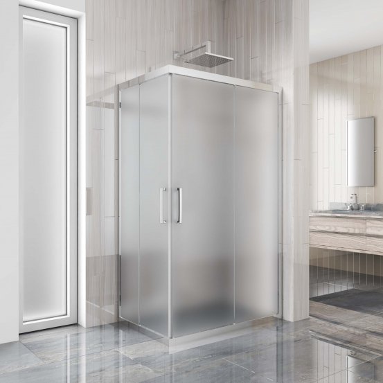 фото Душевой уголок gutewetter gwmpkb019rc 100x90x200 см, хром блестящий,стекло матовое 6 мм
