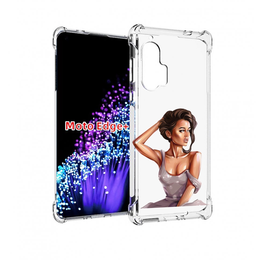 

Чехол MyPads Девушка-с-прической женский для Motorola Edge+ Plus, Прозрачный, Tocco