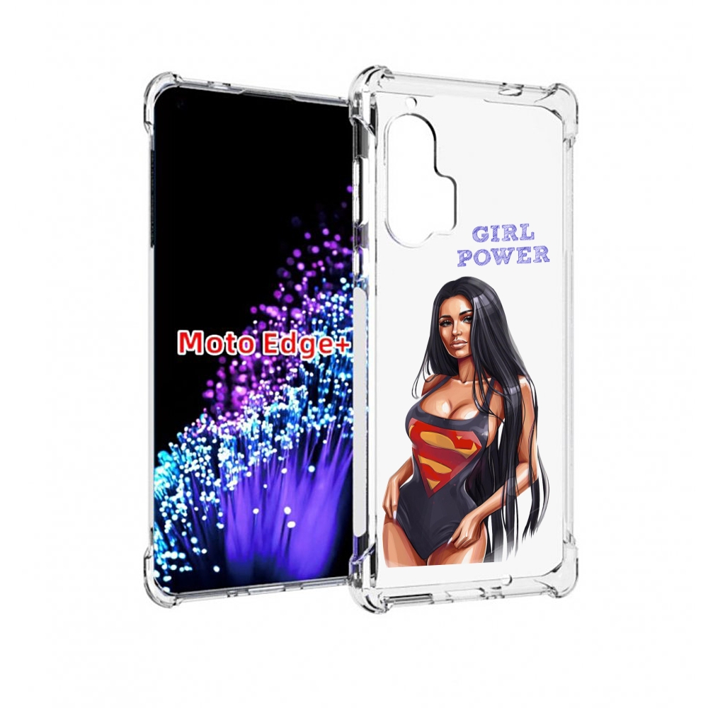 

Чехол MyPads Девушка-супермен женский для Motorola Edge+ Plus, Прозрачный, Tocco