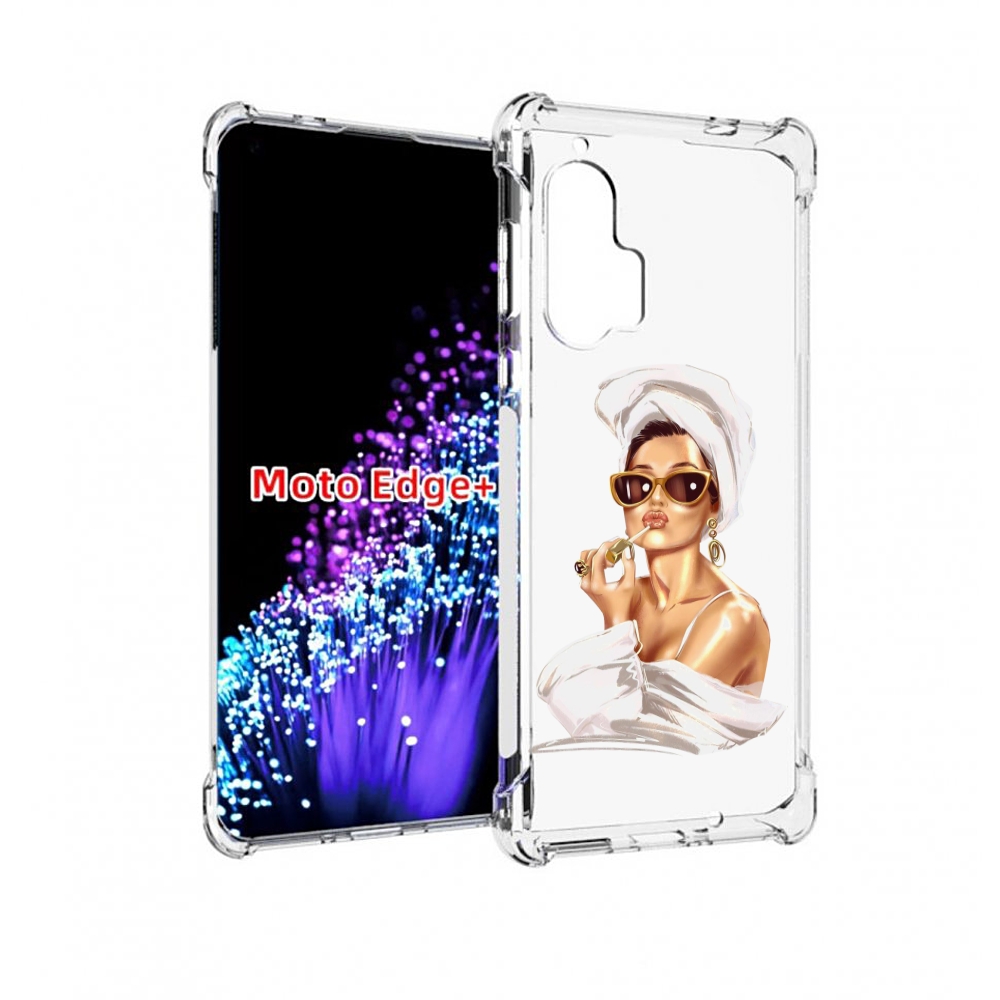 

Чехол MyPads Девушка-утром женский для Motorola Edge+ Plus, Прозрачный, Tocco