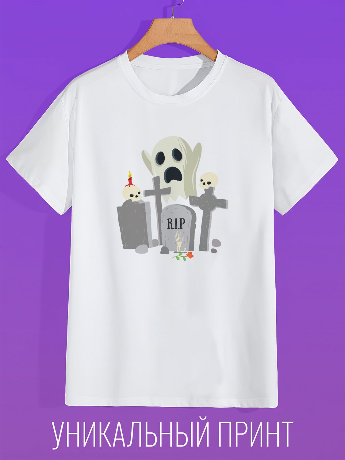 

Футболка мужская CoolPodarok 1600103 белая 42 RU, Белый, 1600103