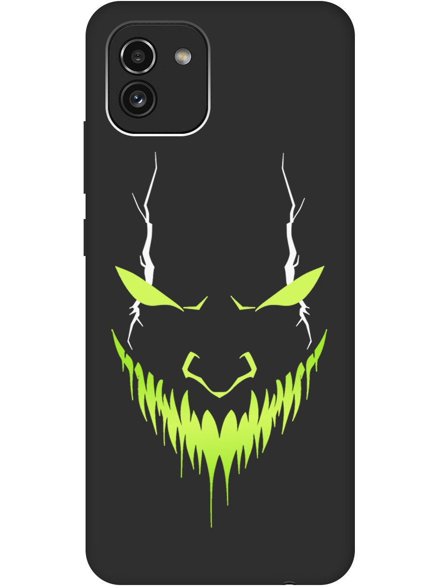 

Силиконовый чехол на Samsung Galaxy A03 с принтом "Evil Face" матовый черный, Черный;белый;зеленый, 735001351