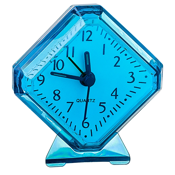 фото Perfeo quartz часы-будильник "pf-tc-002", ромб. 7,5x8,5 см, синие