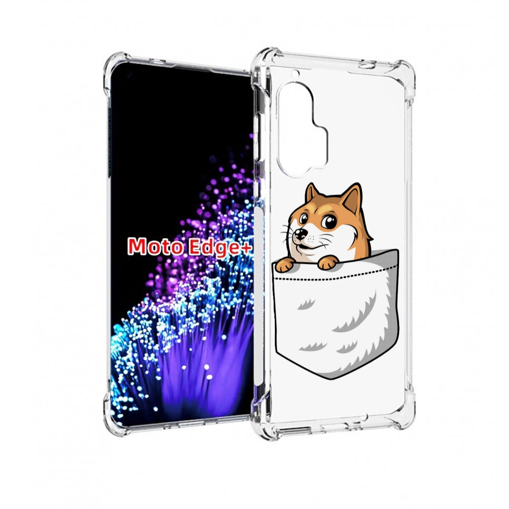 

Чехол MyPads Корги в кармане для Motorola Edge+ Plus, Прозрачный, Tocco