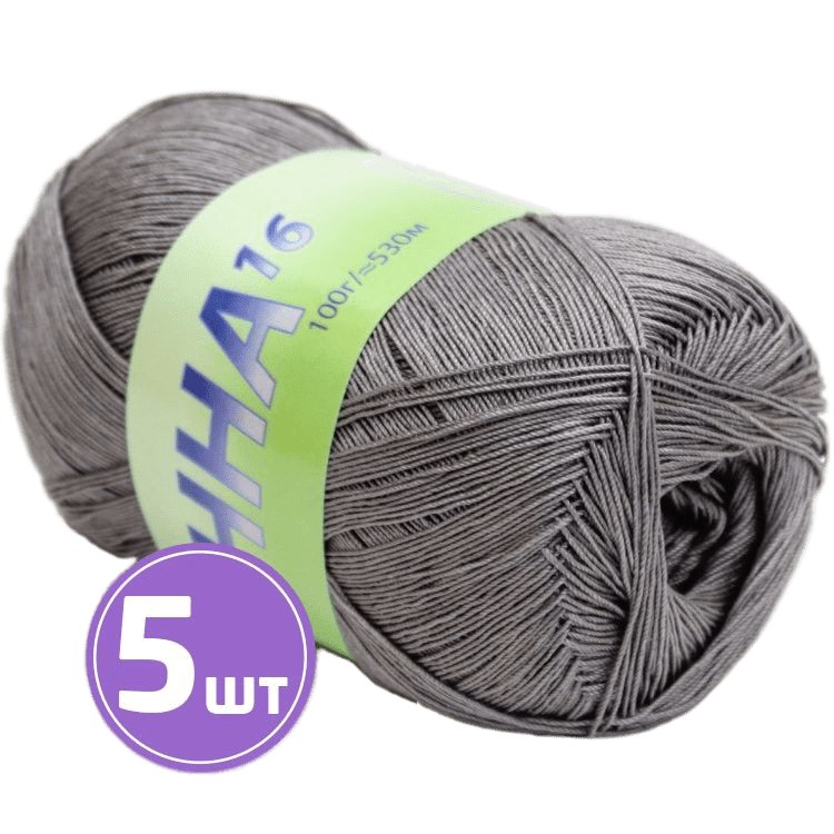 

Пряжа SEAM АННА 16 (375), серый, 5 шт. по 100 г
