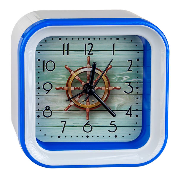 фото Perfeo quartz часы-будильник "pf-tc-006", квадратные 10x10 см, штурвал