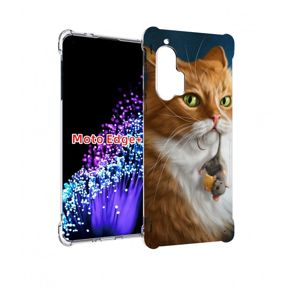 

Чехол MyPads Кот-и-мышь для Motorola Edge+ Plus, Прозрачный, Tocco