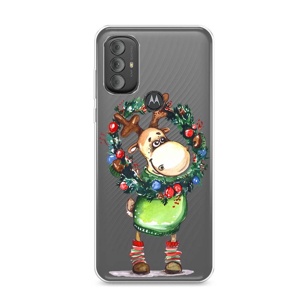 

Чехол на Motorola Moto G Power 2022 "Олень с новогодним венком", 242850-4