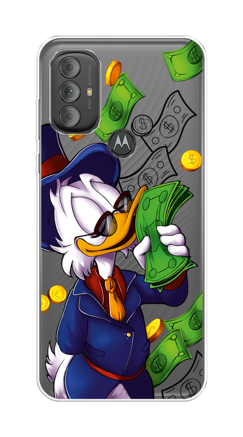 

Чехол на Motorola Moto G Power 2022 "Scrooge McDuck with Money", Синий;зеленый;белый, 242850-6