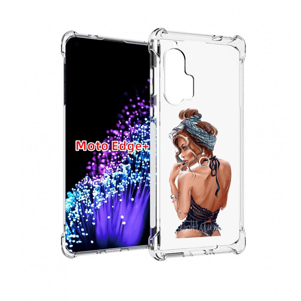 

Чехол MyPads Красивая-дама женский для Motorola Edge+ Plus, Прозрачный, Tocco