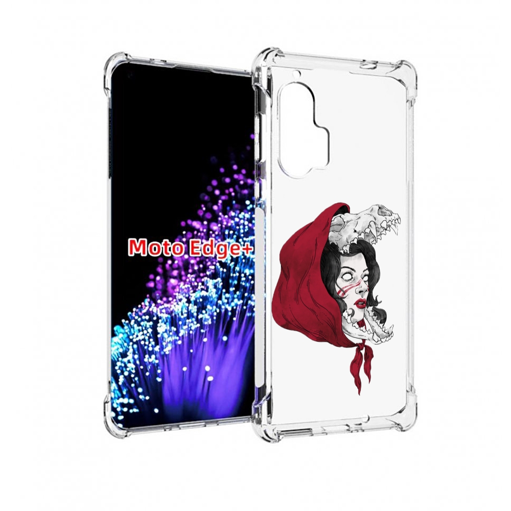 

Чехол MyPads Красная шапочка и волк женский для Motorola Edge+ Plus, Прозрачный, Tocco