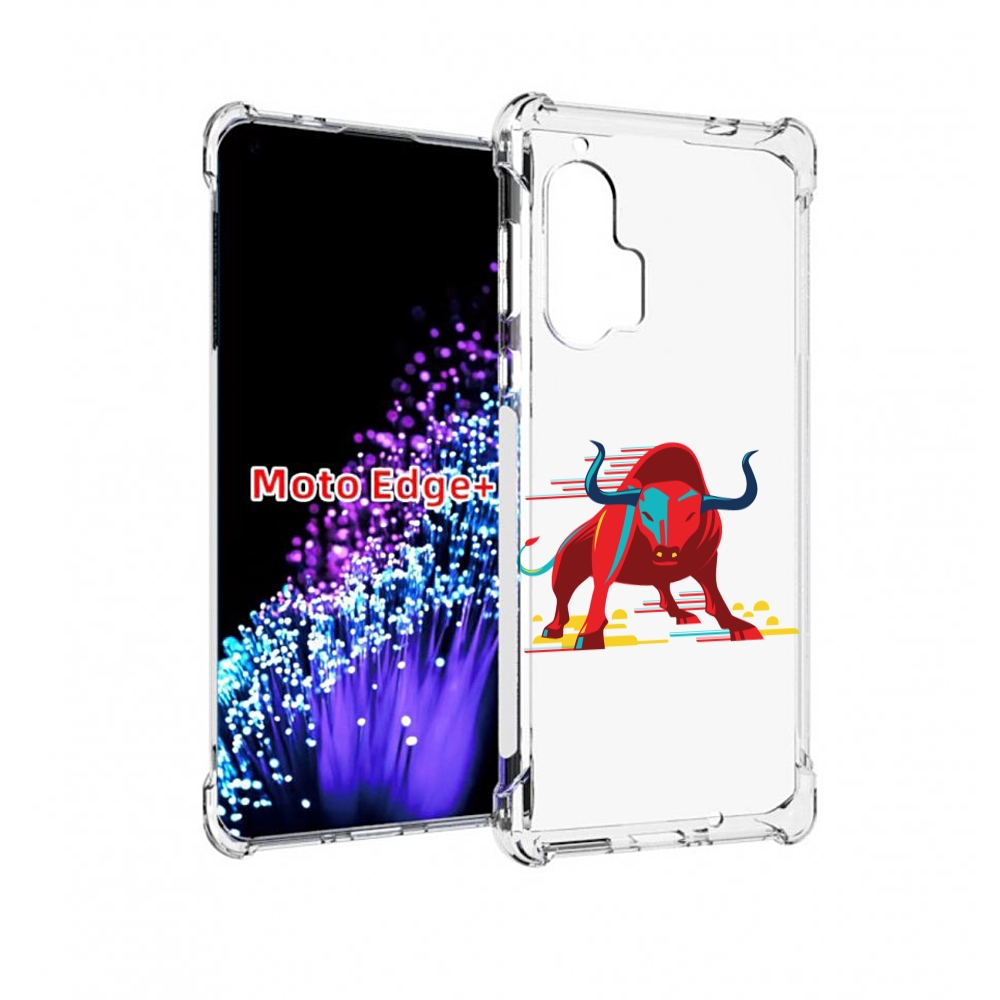 

Чехол MyPads Красный-бык для Motorola Edge+ Plus, Прозрачный, Tocco