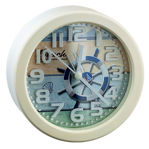 фото Perfeo quartz часы-будильник "pf-tc-013", круглые диам. 10,5 см, штурвал