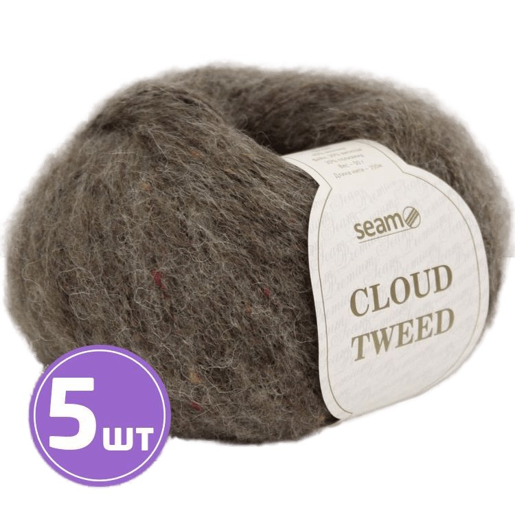 

Пряжа SEAM Cloud Tweed (52457), меланж, 5 шт. по 50 г, Серый
