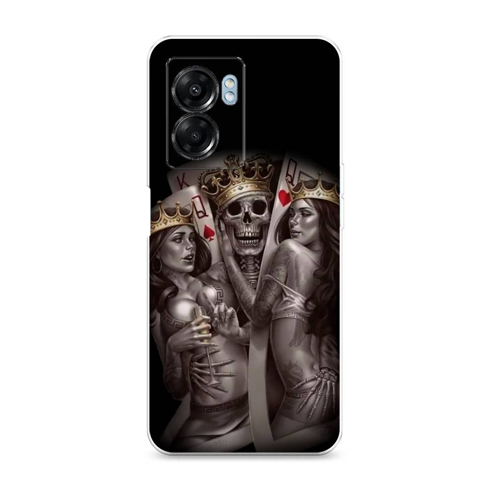 

Чехол на Oppo A57 5G/OnePlus Nord N300 5G "Карты король и королевы", Серый;желтый, 2510250-6