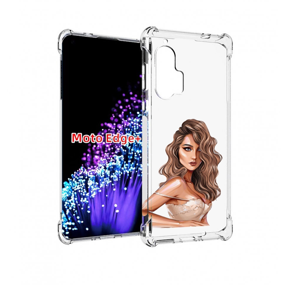 

Чехол MyPads Кудрявая-девушка женский для Motorola Edge+ Plus, Прозрачный, Tocco