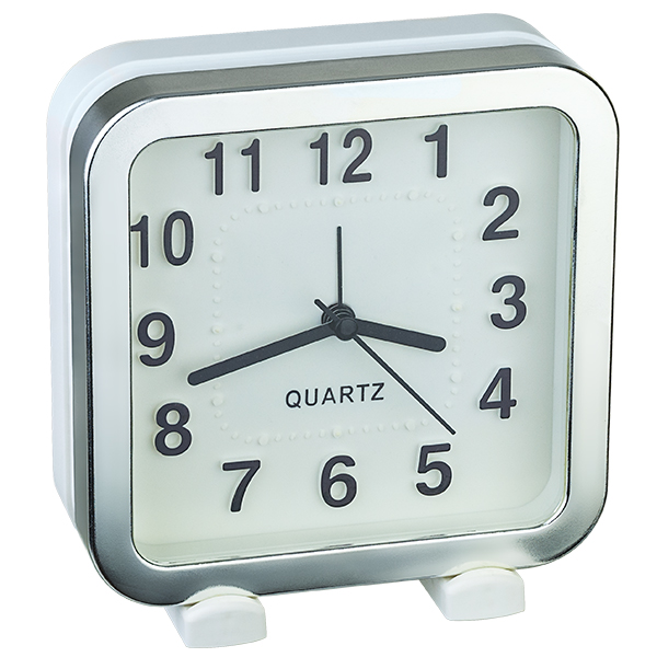 фото Perfeo quartz часы-будильник "pf-tc-018", квадратные 13x13 см, белые
