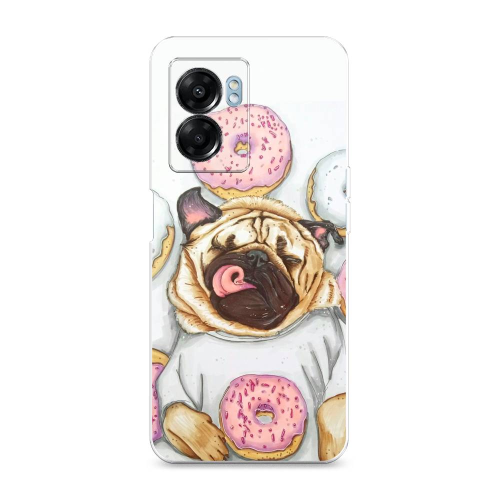 

Чехол на Oppo A57 5G/OnePlus Nord N300 5G "Счастливый мопс", Розовый;бежевый;коричневый, 2510250-1