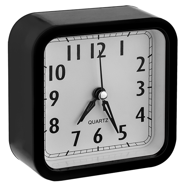 фото Perfeo quartz часы-будильник "pf-tc-019", квадратные 10x10 см, чёрные