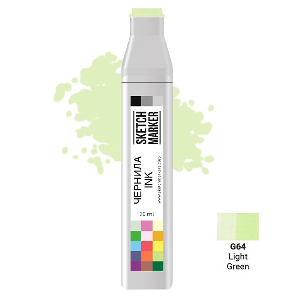 

Заправка для маркеров Sketchmarker на спиртовой основе G64 Светло зеленый, SI-G64