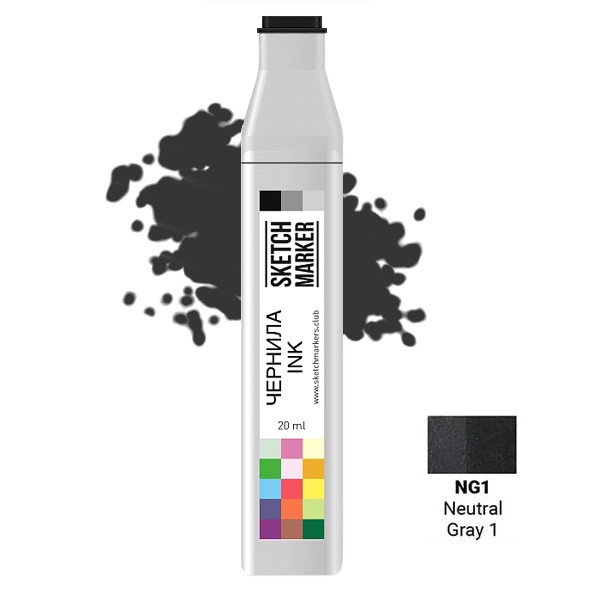 

Заправка для маркеров Sketchmarker на спиртовой основе NG1 Нейтральный серый 1, SI-NG1