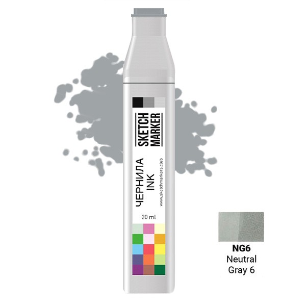 

Заправка для маркеров Sketchmarker на спиртовой основе NG6 Нейтральный серый 6, SI-NG6