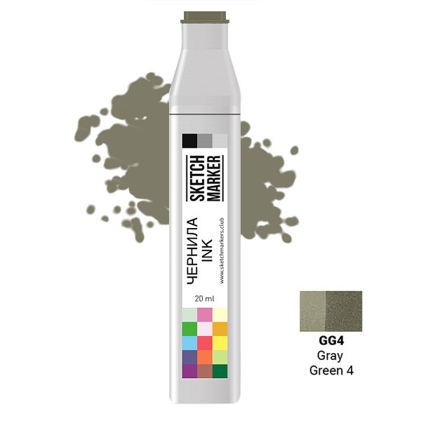 

Заправка для маркеров Sketchmarker на спиртовой основе GG4 Серо зеленый 4, SI-GG4