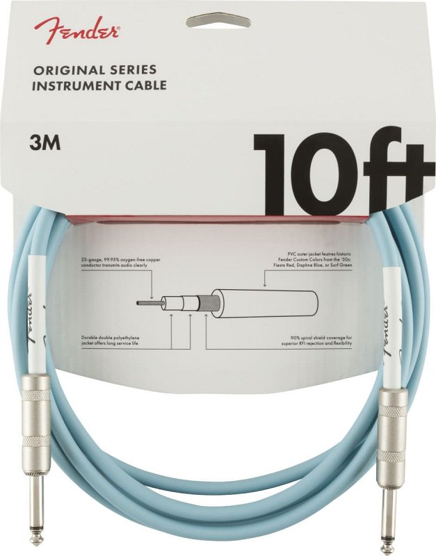 FENDER 10 OR INST CABLE DBL инструментальный кабель синий 10 305 м 2645₽