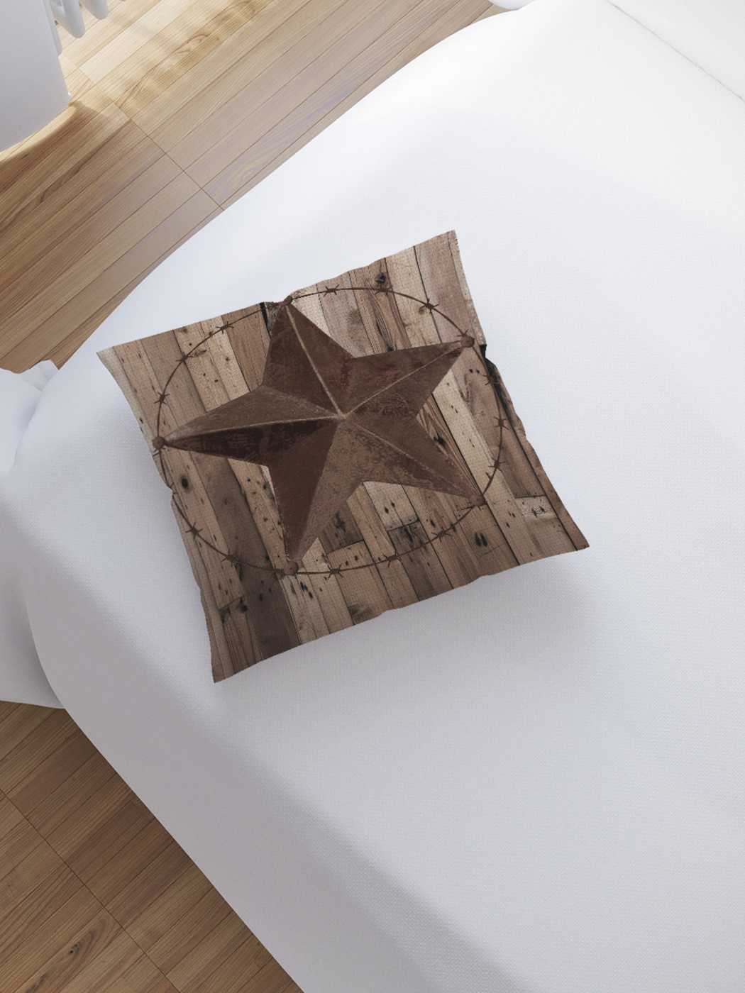 

Наволочка декоративная JoyArty "Техасская звезда" на молнии, 45x45 см, Белый