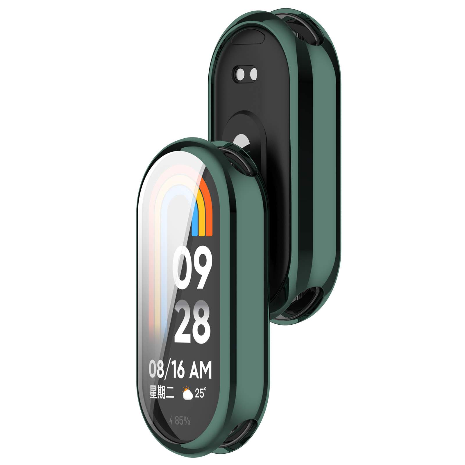 Защитный чехол TPU для Xiaomi Mi Band 8/9/9 NFC/9 Керамический корпус, зеленый