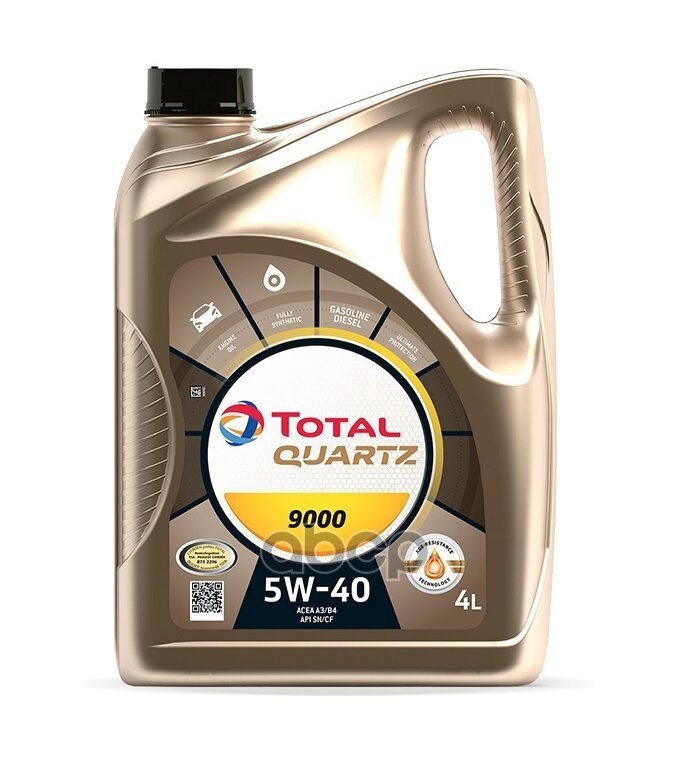 

Моторное масло TOTAL синтетическое Quartz 9000 5w40 4л