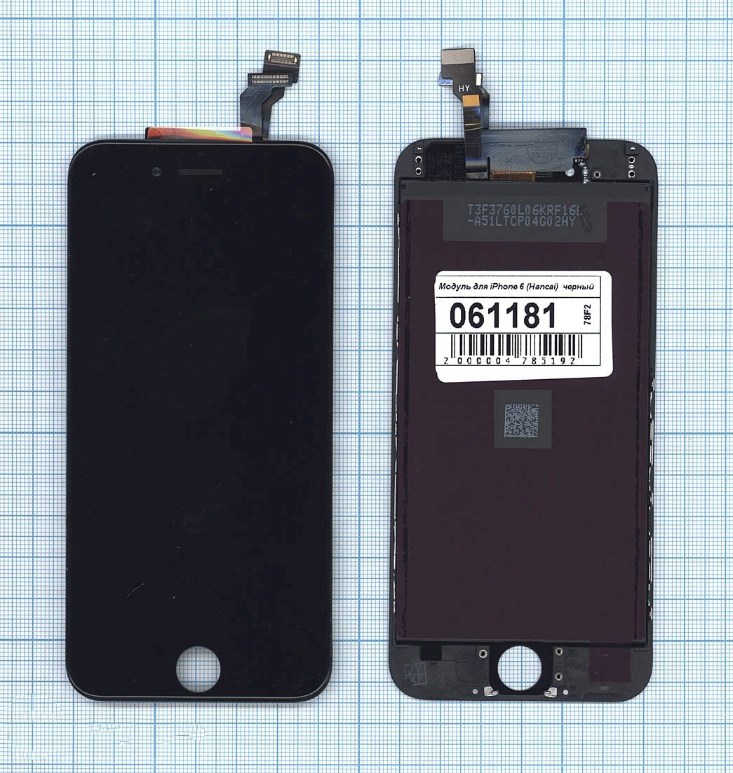 

Дисплей для iPhone 6 в сборе с тачскрином (Hancai) черный, для iPhone 6