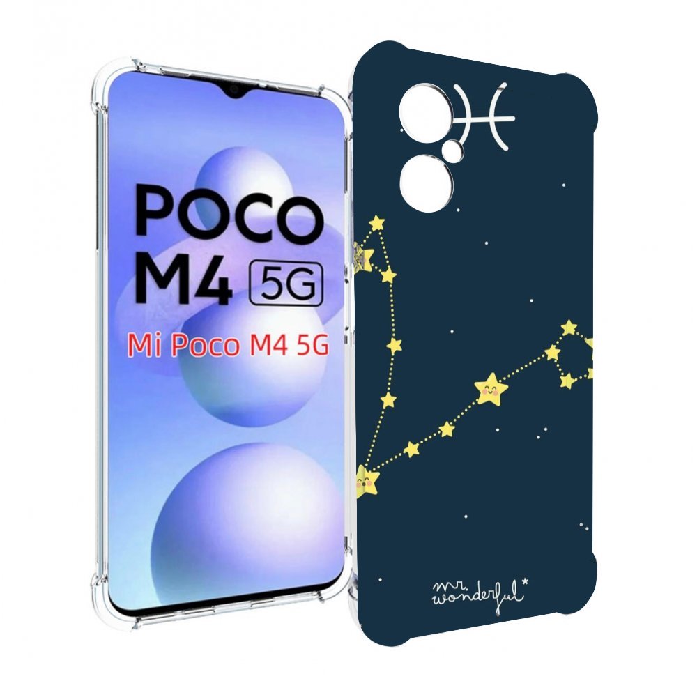 

Чехол MyPads знак зодиака рыбы 1 для Xiaomi Poco M4 5G, Прозрачный, Tocco