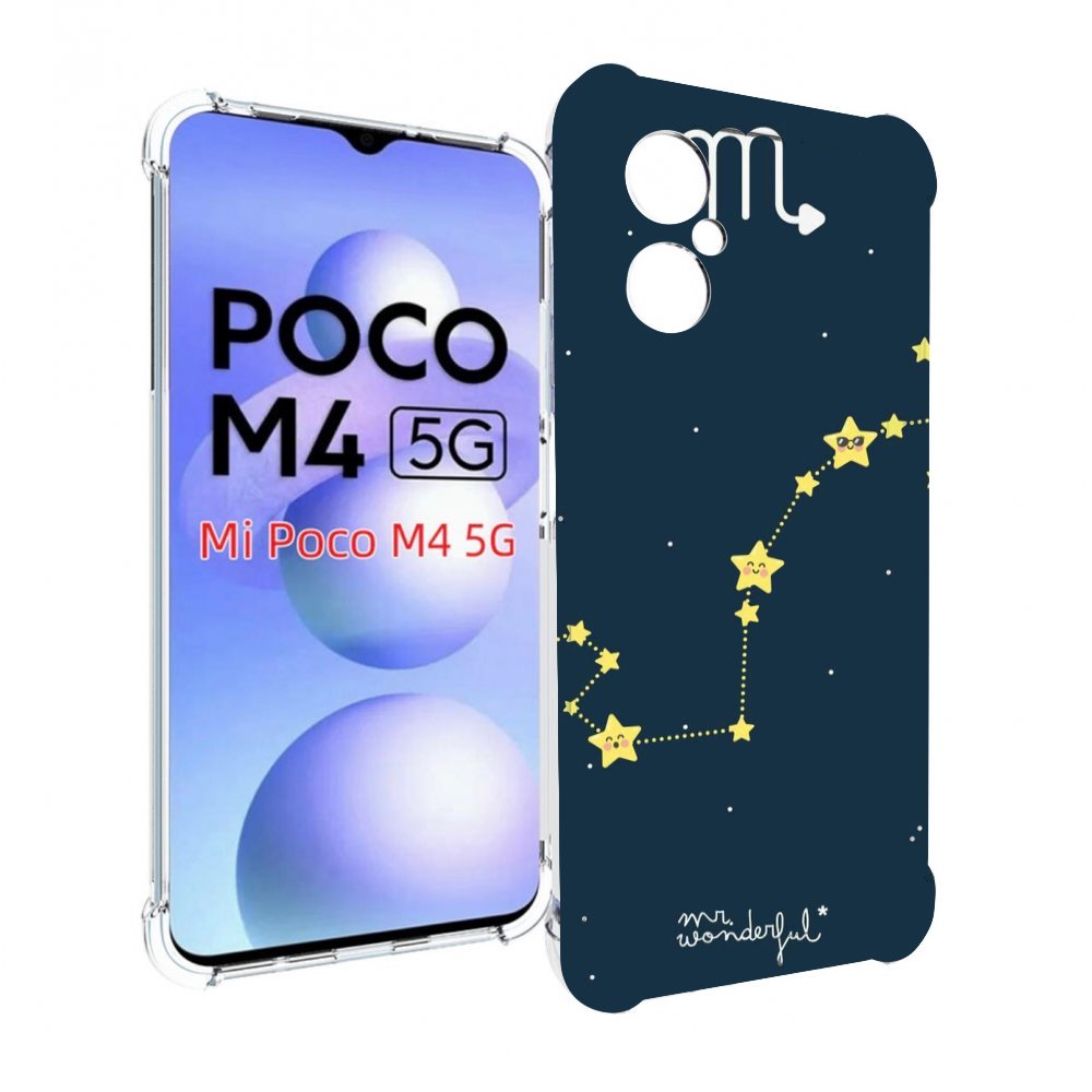 

Чехол MyPads знак зодиака скорпион 1 для Xiaomi Poco M4 5G, Прозрачный, Tocco
