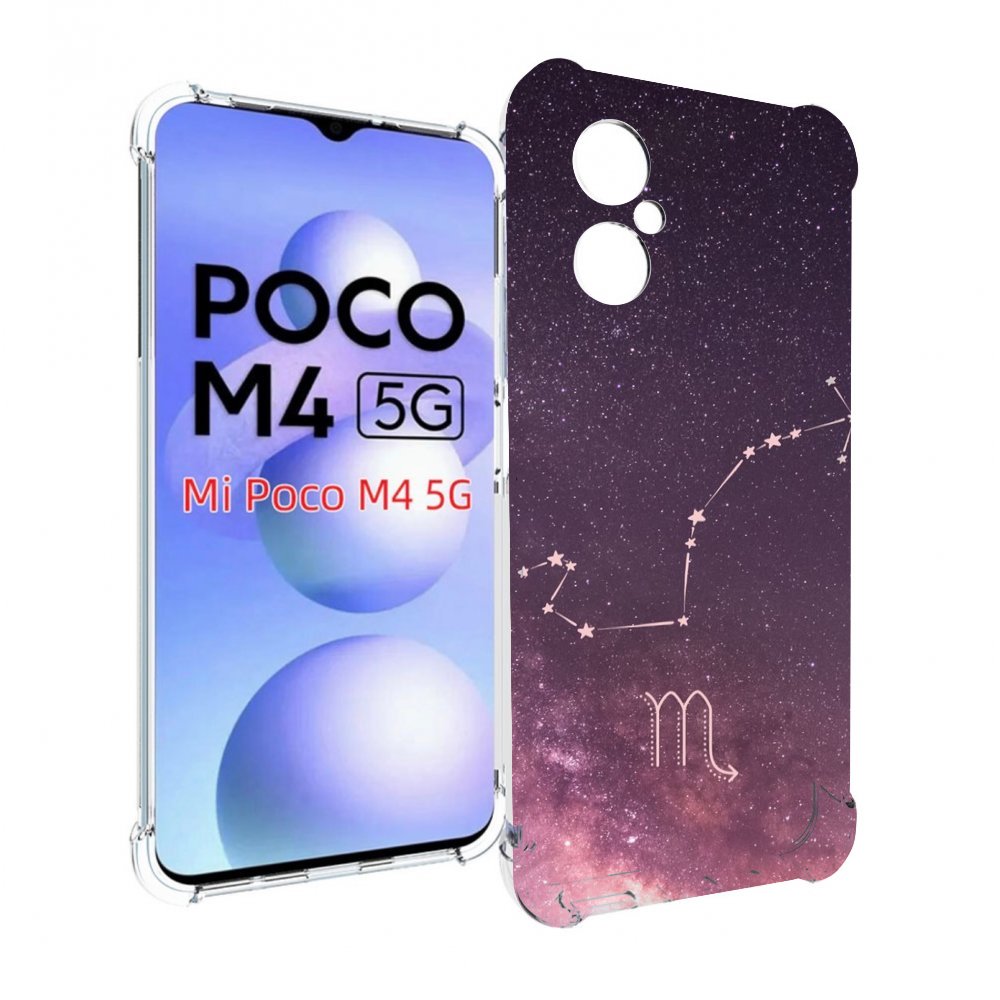 

Чехол MyPads знак зодиака скорпион 4 для Xiaomi Poco M4 5G, Прозрачный, Tocco