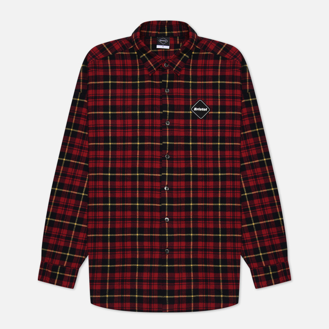 Мужская рубашка F.C. Real Bristol Flannel Big Logo Baggy красный, Размер XL