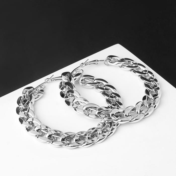 

Серьги конго из бижутерного сплава Queen Fair кольца, Цепь, d 8 см, кольца, Цепь, d 8 см