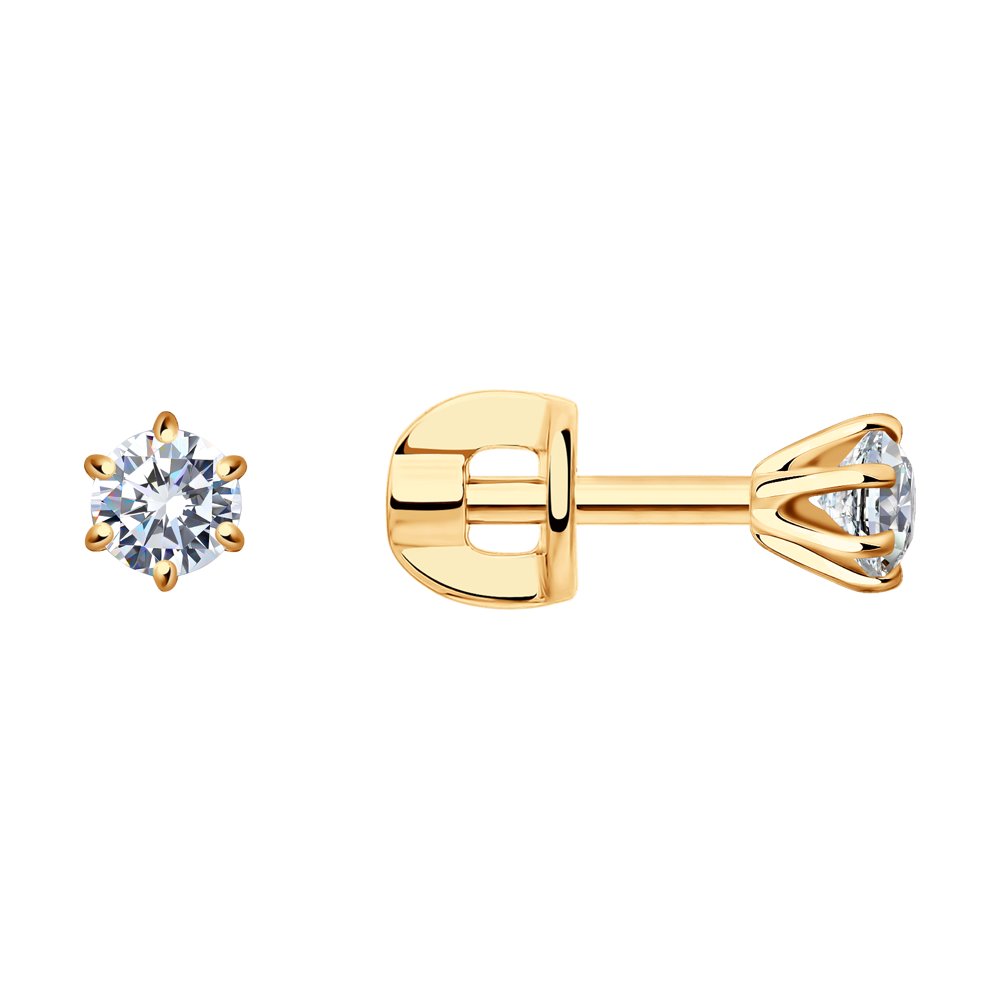 

Серьги пусеты из красного золота SOKOLOV Diamonds 1021822, бриллиант, 1021822