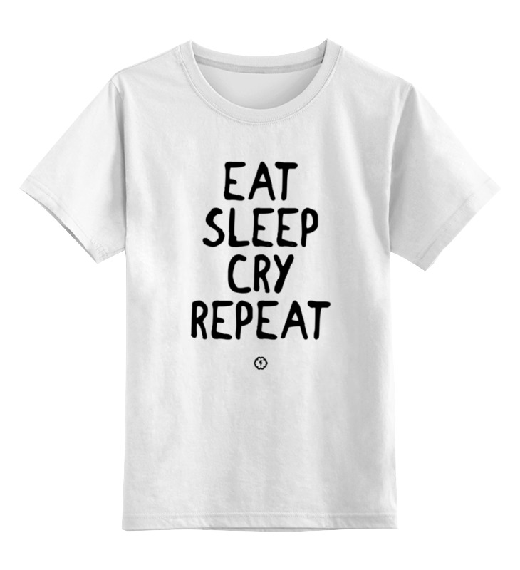 

Детская футболка Printio Eat cry repeat by brainy цв.белый р.164, 0000001924590