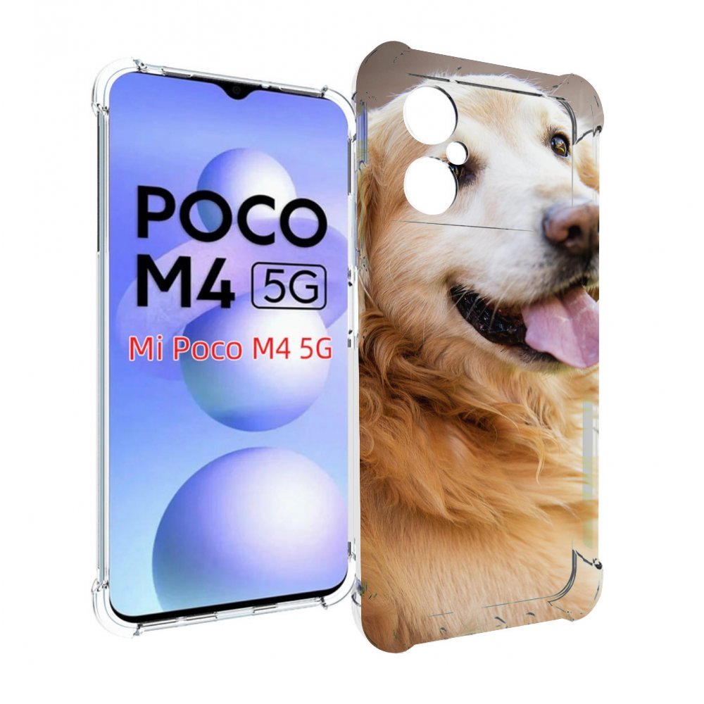 

Чехол MyPads золотистыи ретривер для Xiaomi Poco M4 5G, Прозрачный, Tocco