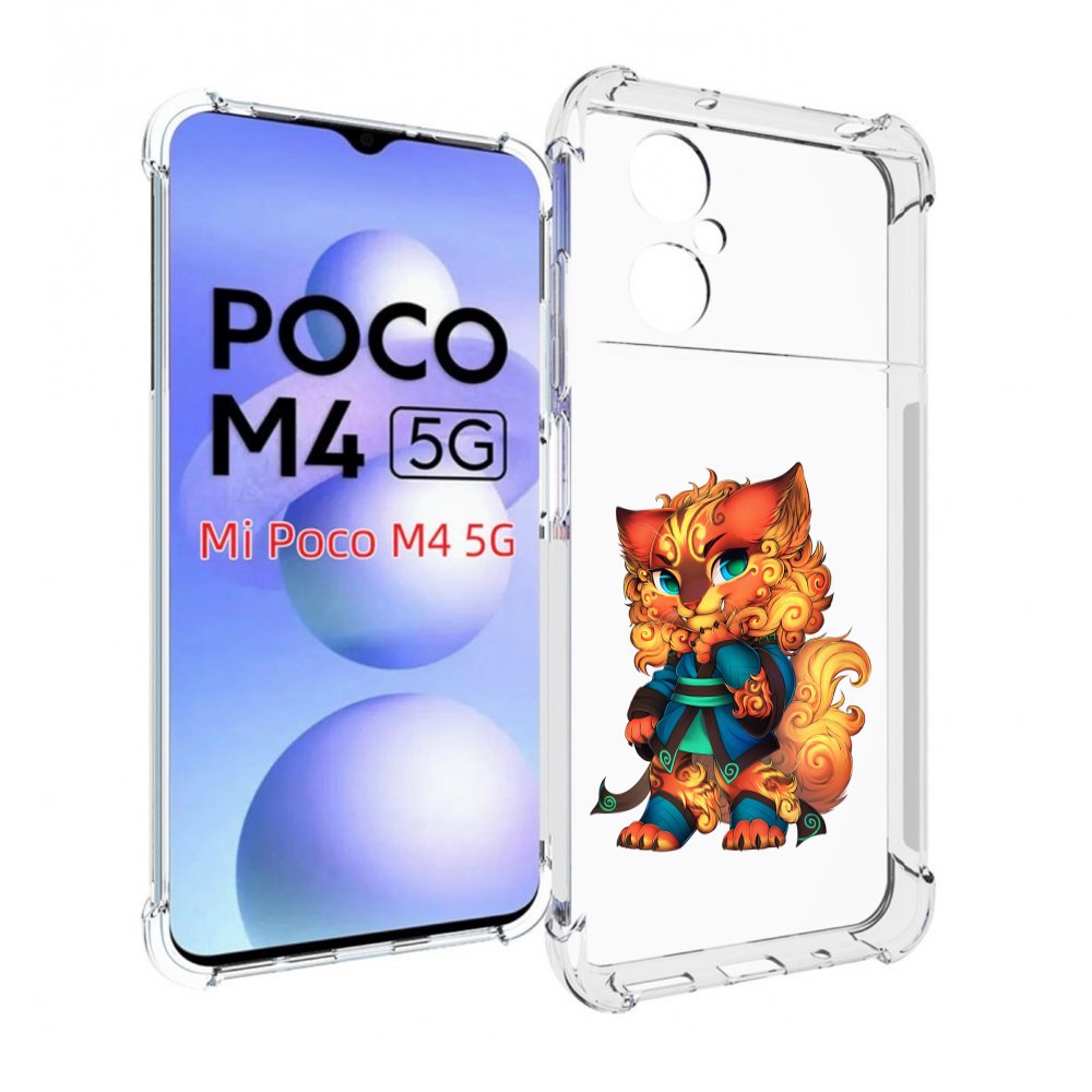 

Чехол MyPads золотой-кот для Xiaomi Poco M4 5G, Прозрачный, Tocco