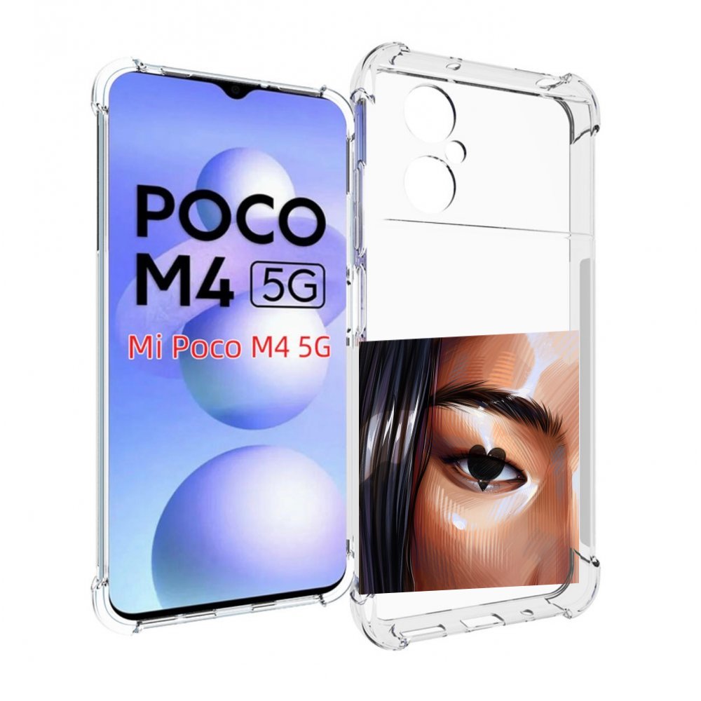 

Чехол MyPads зрачок-сердце женский для Xiaomi Poco M4 5G, Прозрачный, Tocco