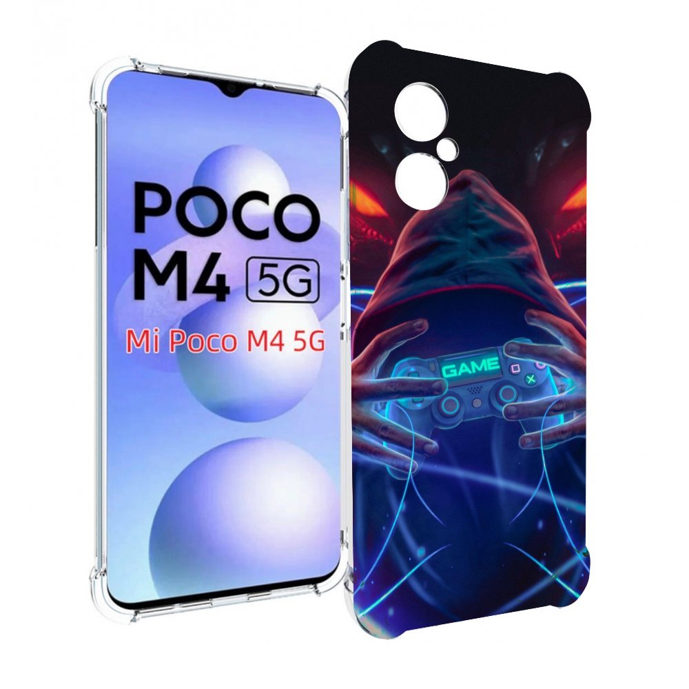 фото Чехол mypads игра джойстик неоновый фон для xiaomi poco m4 5g