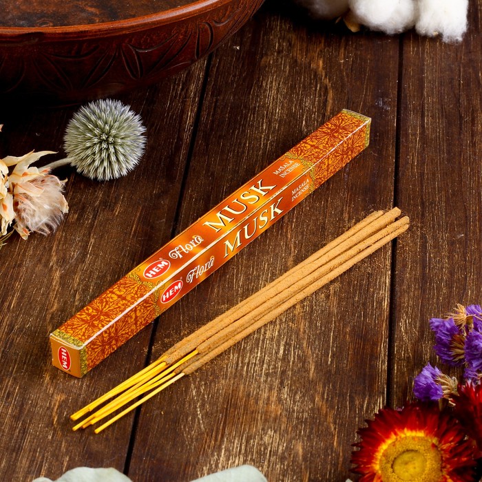 

Благовония "HEM Flora Musk Masala" (Мускус), четырехгранник, 8 палочек, HEM