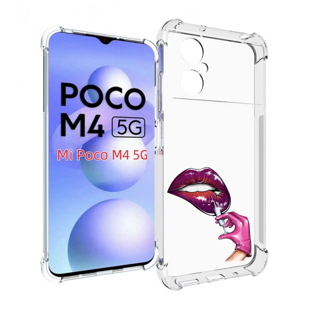 

Чехол MyPads качаем-губы для Xiaomi Poco M4 5G, Прозрачный, Tocco