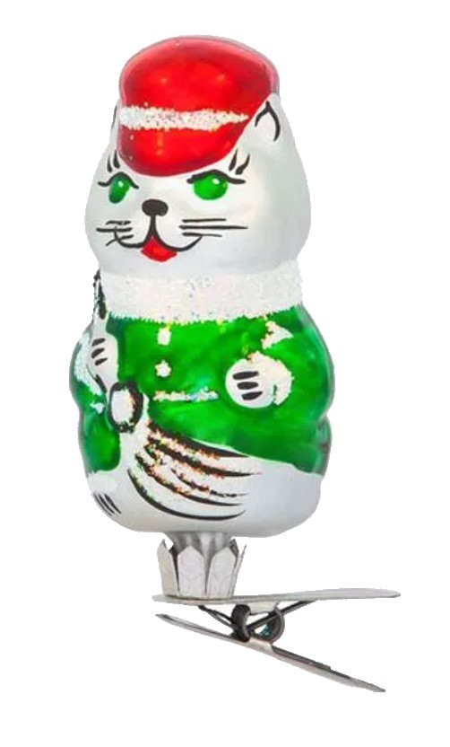 

Елочная игрушка Елочка Кот дворник C974 7 см 1 шт., Кот дворник
